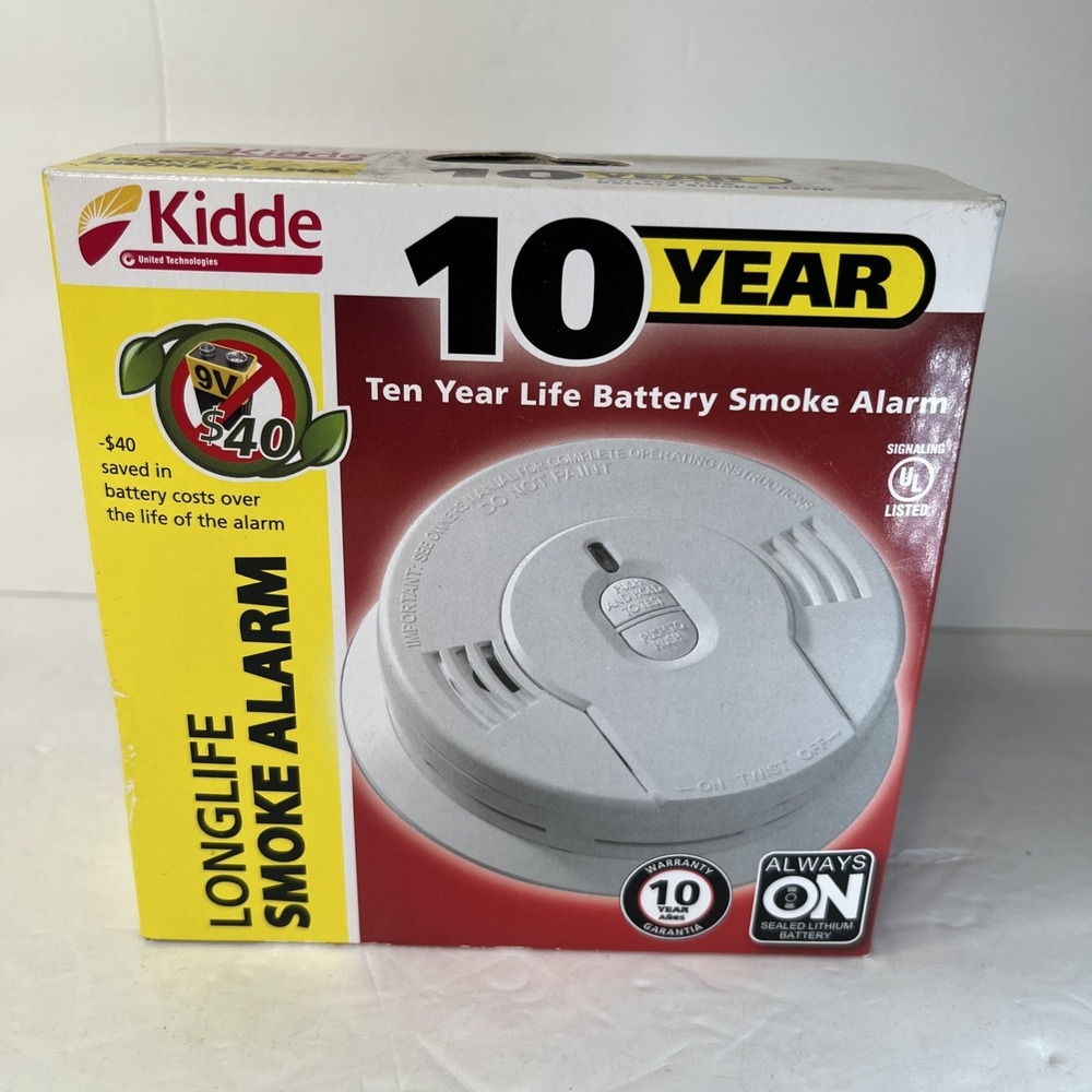 Kidde Smoke Detector Alarm 10 Year Sealed Lithium Long Life Smoke Alarm